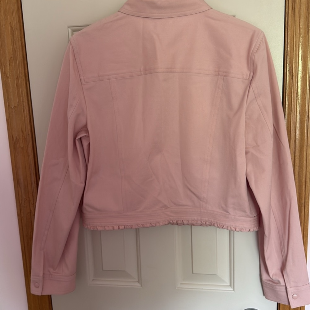 Worth Blush Pink Jean Jacket with Ruffles - Picture 6 of 6